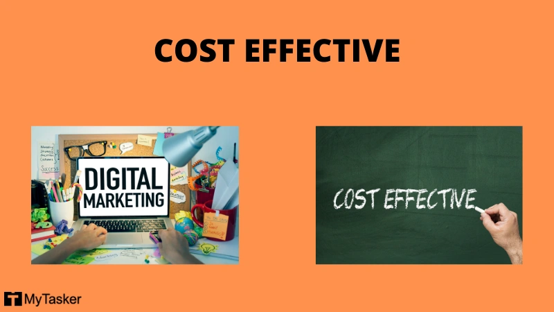 Cost effective digital marketing highlighted with savings icons